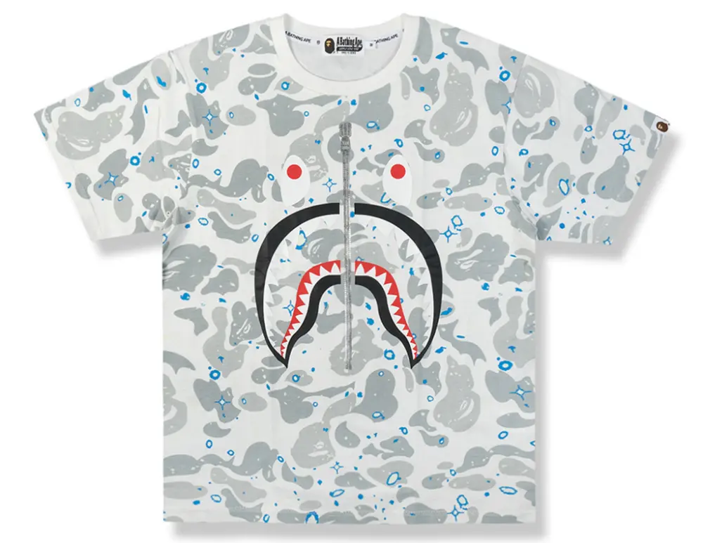 Áo Bape Space Camo Shark Tee White Multi B-SPCSTWHTM