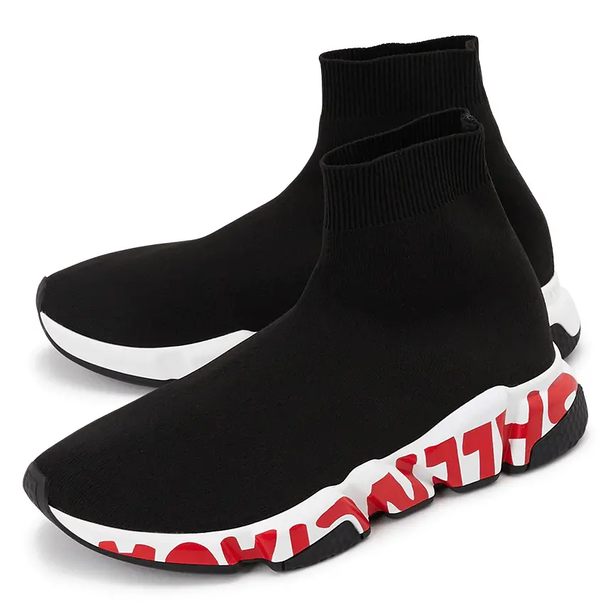 Alternative view of Giày Balenciaga Speed Trainer 'Graffiti Black Red' 605972 W05GE 1095