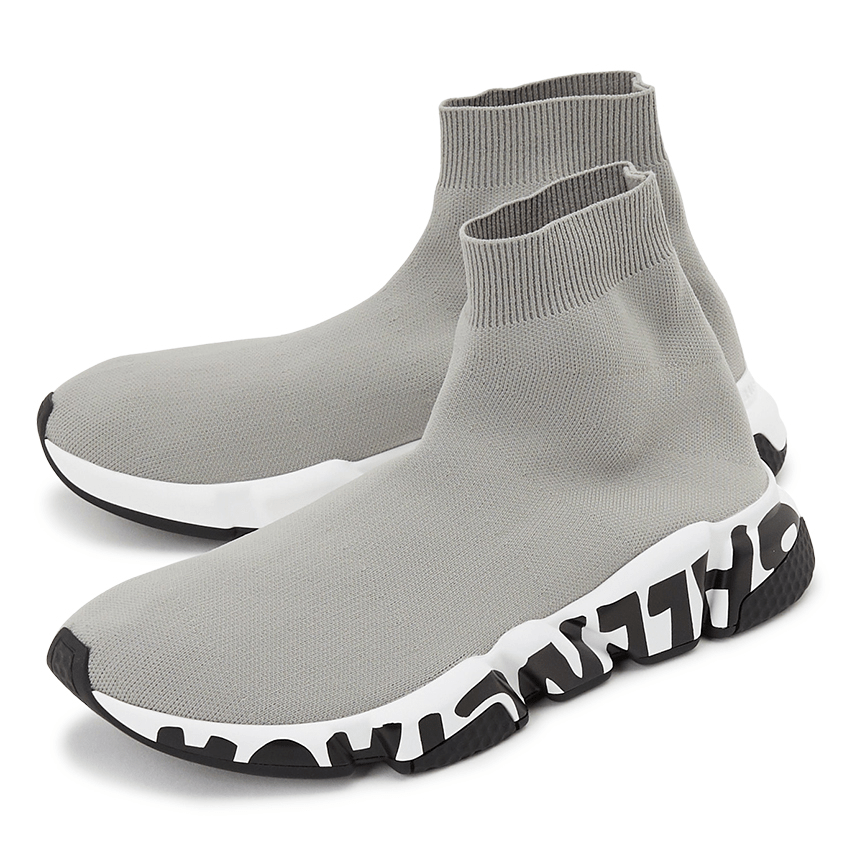 Giày Balenciaga Speed Trainer 'Midsole Graffiti Grey' 605972 W05GE 1391 - Ảnh 4