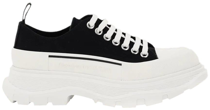 Giày Alexander McQueen Wmns Tread Slick Lace Up 'Black White' 611705-W4MV2-1070