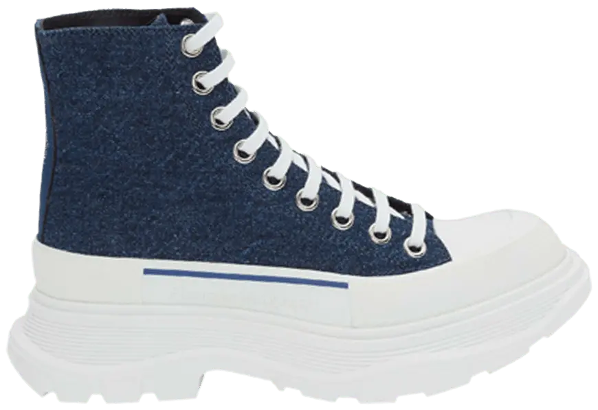 Giày Alexander McQueen Wmns Tread Slick Boots 'Indigo' 611706-W4PD1-4177
