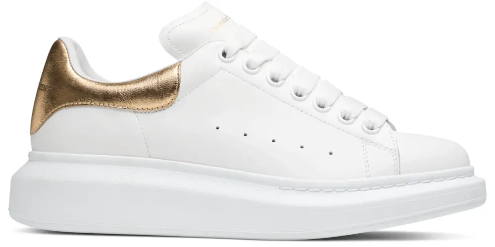 Giày Alexander McQueen Wmns Oversized Sneaker 'White Light Gold' 553770-WHFBU-9075