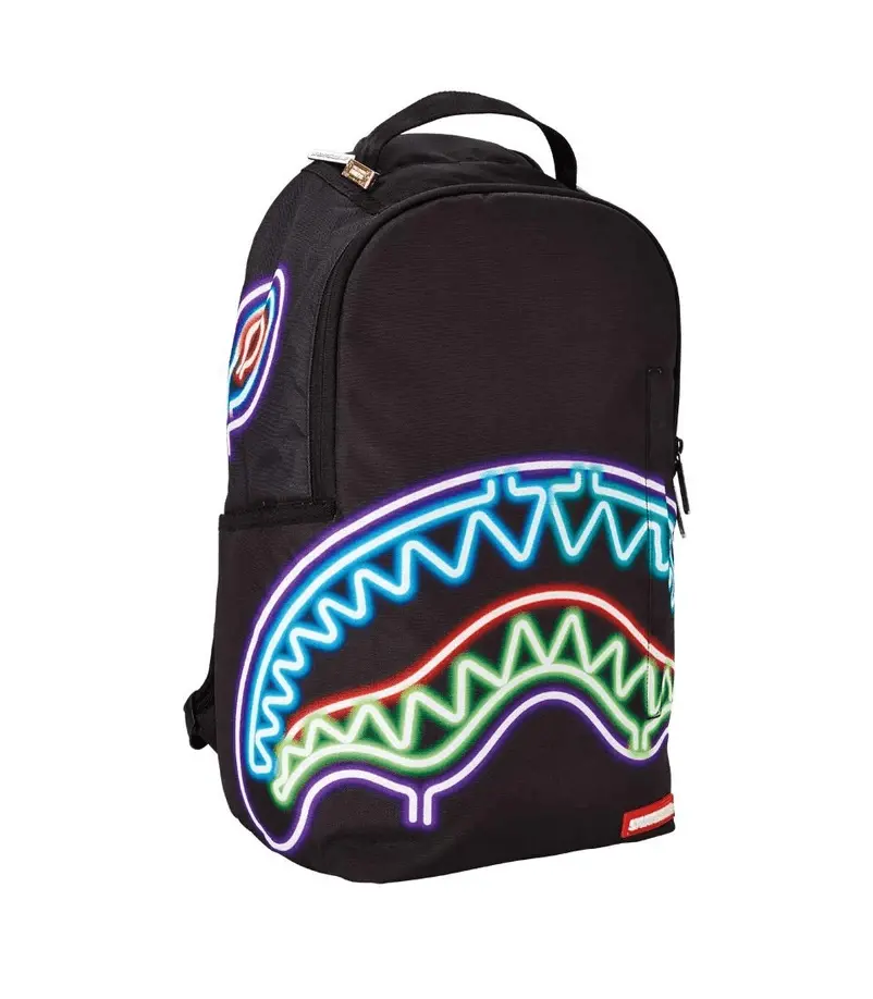 Balo Sprayground Neon Line Printed Shark Black Back Pack B07TXLK65R - Ảnh 5