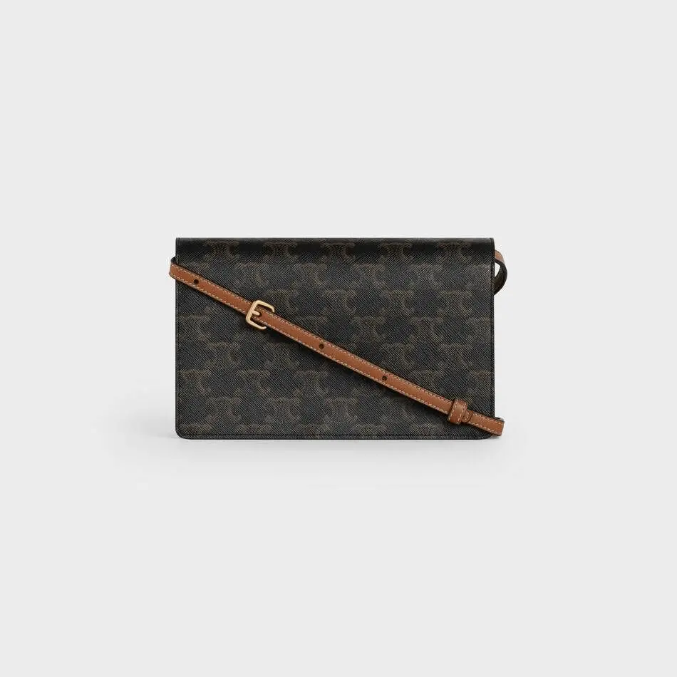 Túi Celine Wallet On Strap In Triomphe 'Black' 10D852CG9-04LU - Ảnh 4