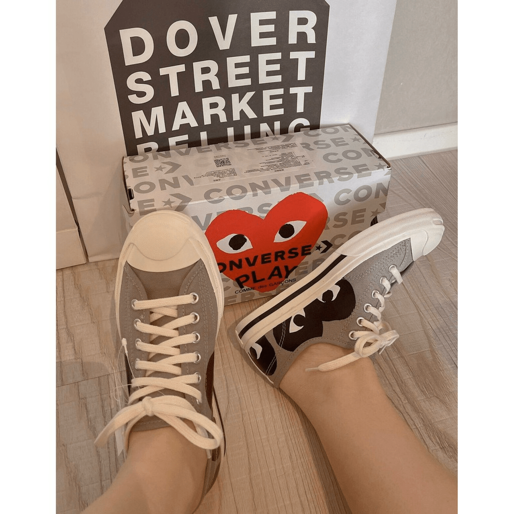 Giày Converse Comme des Garçons PLAY x Jack Purcell Drizzle Black 171259C - Ảnh 2