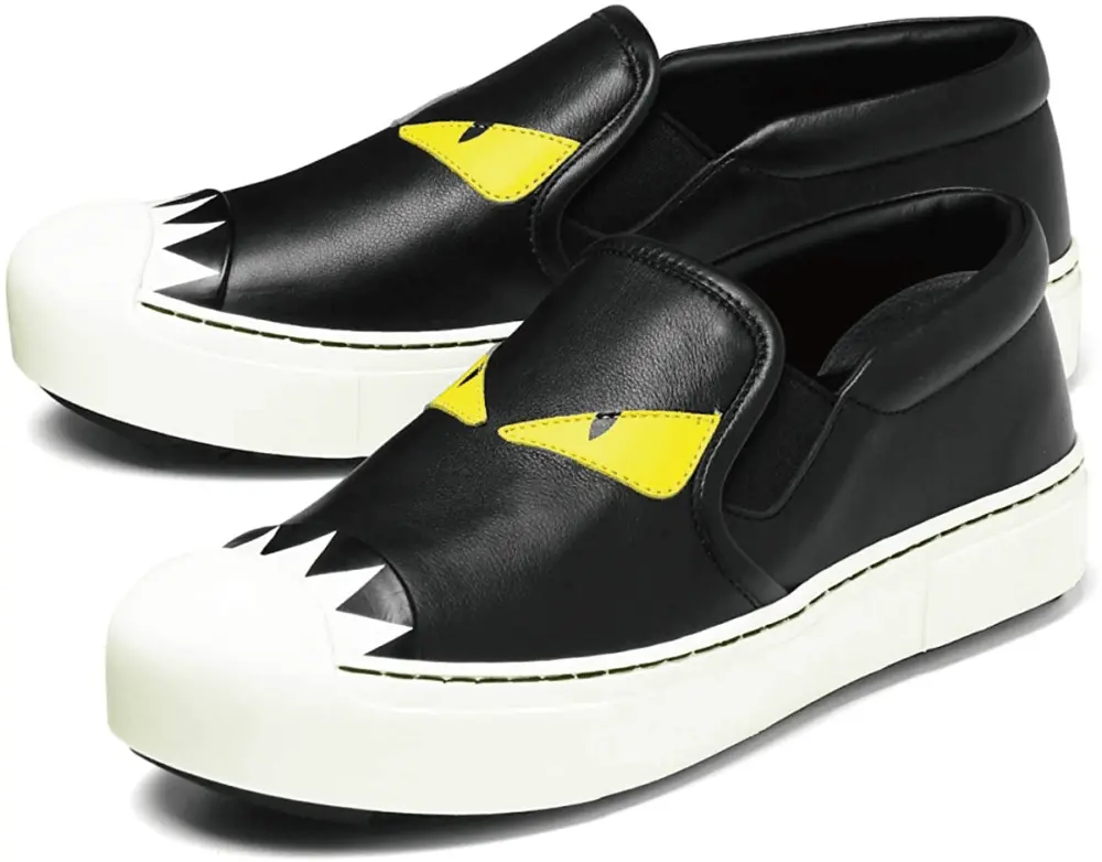 Giày Fendi Women's Black Leather Slip On Sneakers 8E5110-4RU-F0700 - Ảnh 3