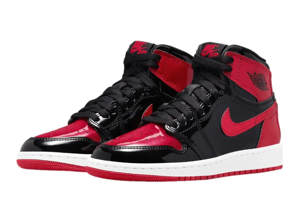 Alternative view of Giày Nike Jordan 1 Retro High OG (GS) 'Patent Bred' 575441-063