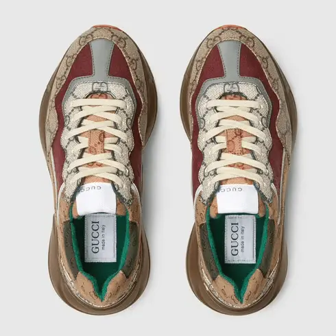 Alternative view of Giày Gucci Wmns GG Rhyton 'Beige Brick Red' 620185-99WG0-6060