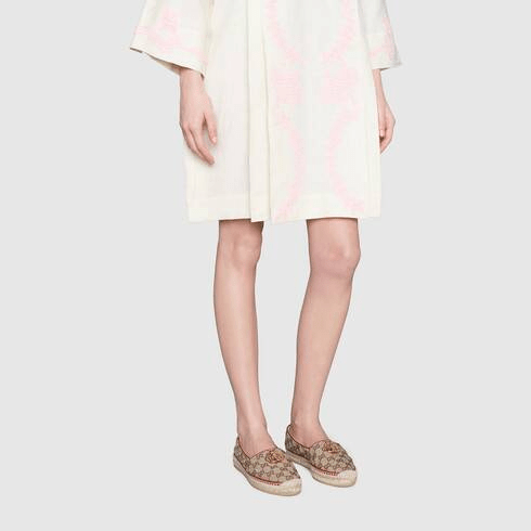 Giày Gucci Beige Women's GG matelassé canvas espadrille 621239-KQWM0-9765 - Ảnh 6