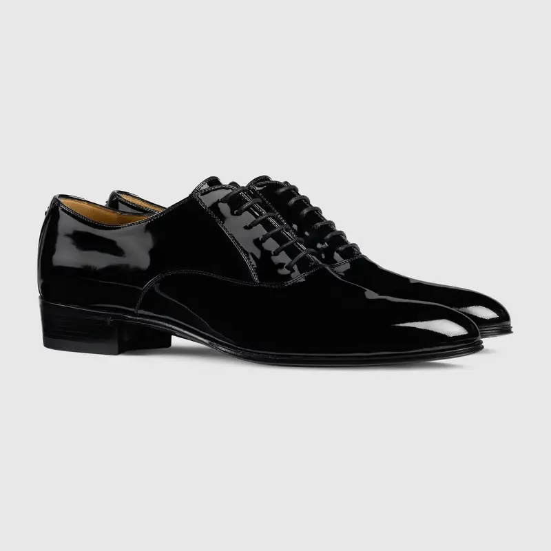 Alternative view of Giày Gucci Men's Lace-up Shoe with Double G 624663-BNC00-1000