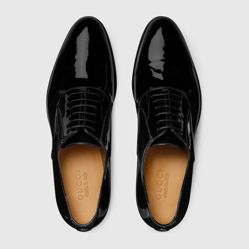 Giày Gucci Men's Lace-up Shoe with Double G 624663-BNC00-1000 - Ảnh 4