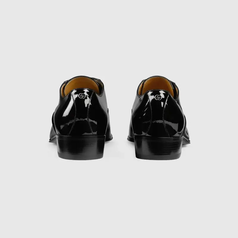Giày Gucci Men's Lace-up Shoe with Double G 624663-BNC00-1000 - Ảnh 5