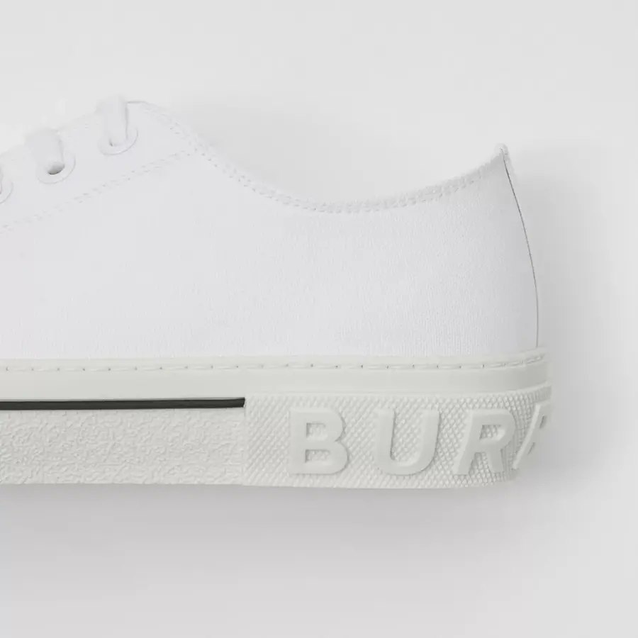 Giày Burberry Logo Detail Cotton 'Neutral White' 80523401 - Ảnh 5