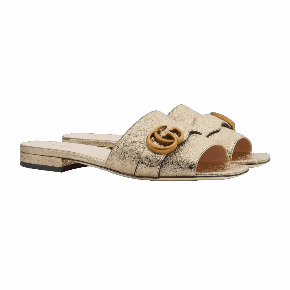 Alternative view of Dép Gucci Women's Slide With Double G Gold 626742-DKT00-7100