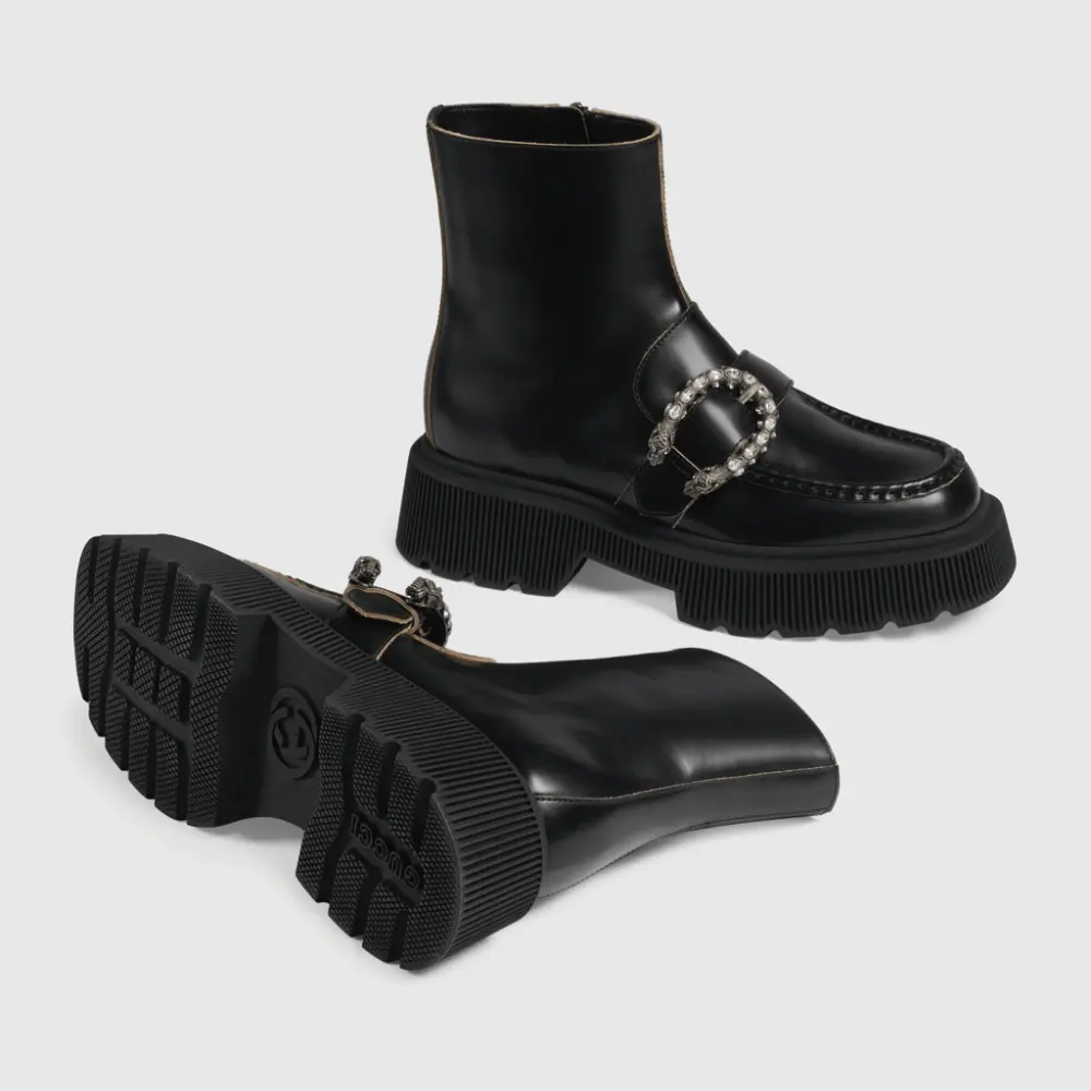 Alternative view of Giày Gucci Leather Ankle Boots 627291-DS800-1000