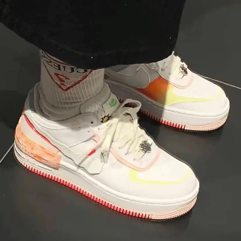 Alternative view of Giày Nike Air Force 1 Low Shadow 'White Pink Orange' DV1364-111