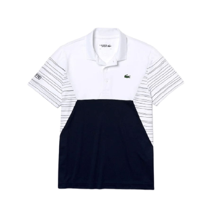 Áo Lacoste Polo Tennis Pique White Navy DH8488-51-0L3