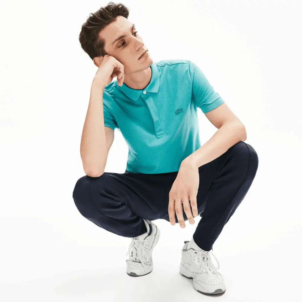 Áo Lacoste Paris Stretch Cotton Piqué Polo Shirt 'Blue' PH5522-S5J - Ảnh 4