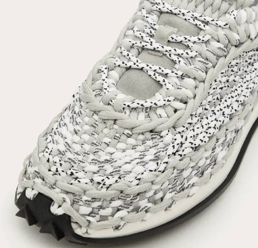 Giày Valentino Crochet Sneakers 'Grey' VY0S0E41ZXBGD0 - Ảnh 4