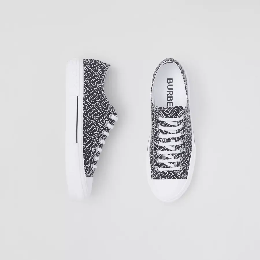 Giày Burberry Monogram Print Cotton 'Black White' 80498801 - Ảnh 3