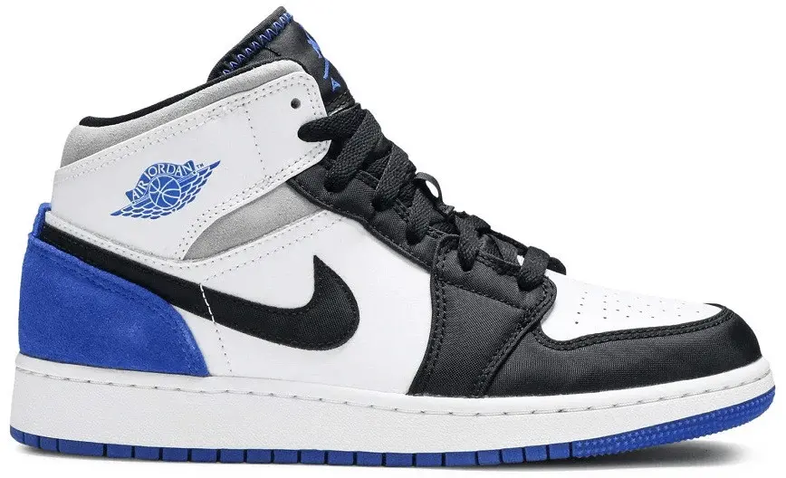 Giày Nike Air Jordan 1 Mid SE GS 'Royal Black Toe' BQ6931-102