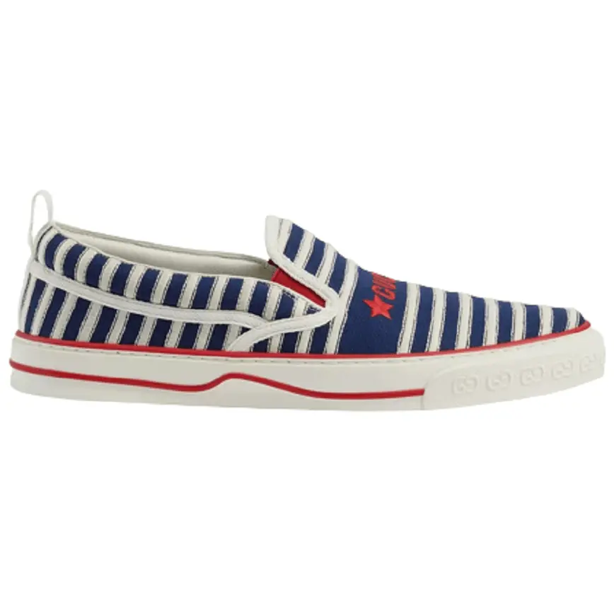 Giày Gucci Nam Slip On Tennis 1977 'Off White And Blue' 6434899ARX04260