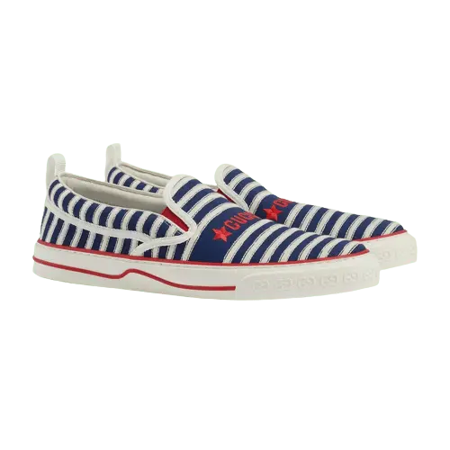 Giày Gucci Nam Slip On Tennis 1977 'Off White And Blue' 6434899ARX04260 - Ảnh 5