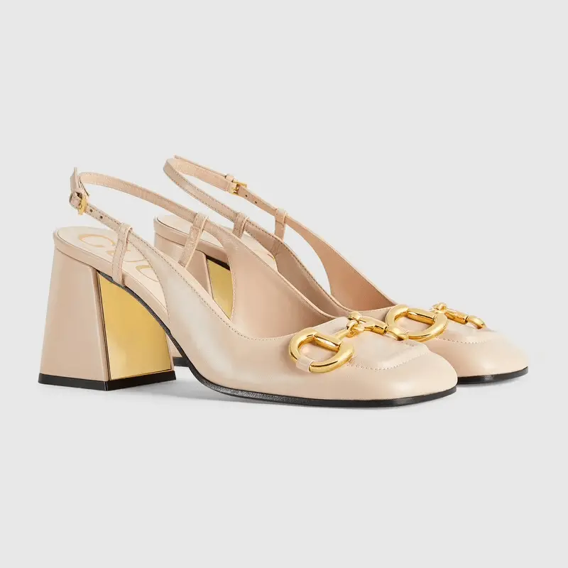 Alternative view of Giày Gucci Women's Mid-heel Slingback with Horsebit ‎643892-C9D00-6705