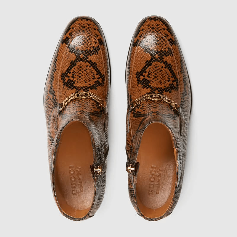 Giày Gucci Boot With Interlocking G Chain 644728-19Y00-7728 - Ảnh 3