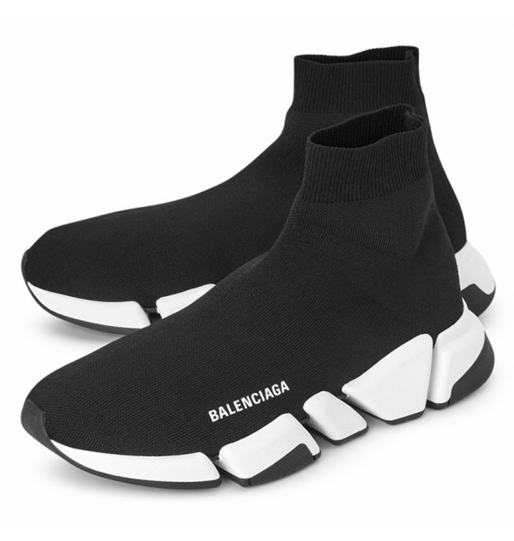 Giày Balenciaga Man Black And White Speed 2.0 Sneakers 617239 W2DB2 1015 - Ảnh 5