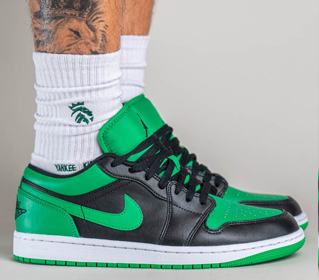 Giày Nike Air Jordan 1 Low GS 'Lucky Green' 553560-065 - Ảnh 3