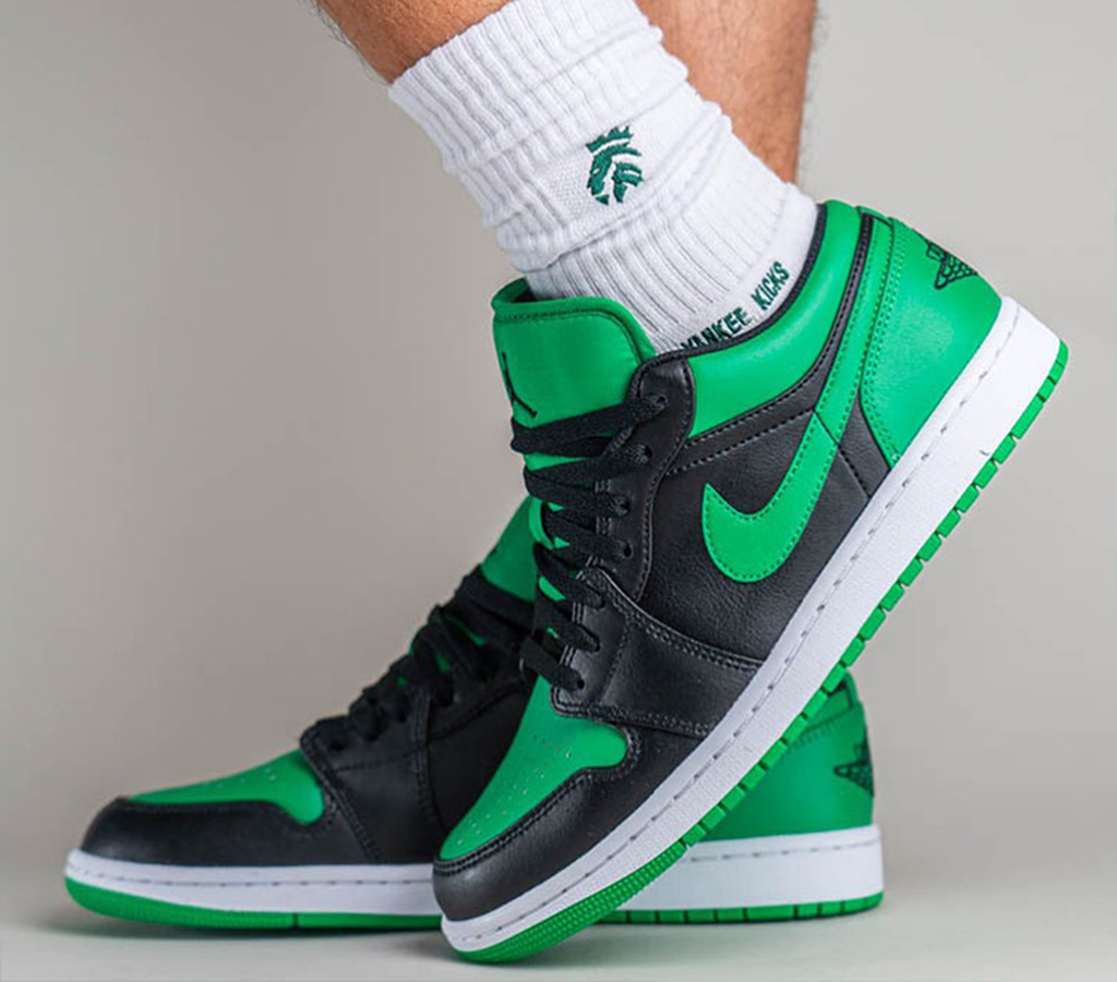Giày Nike Air Jordan 1 Low GS 'Lucky Green' 553560-065 - Ảnh 5