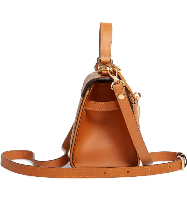 Túi MCM Mini Heritage Visetos Coated Canvas Satchel In Brown MWE6AVI63CO001 - Ảnh 5