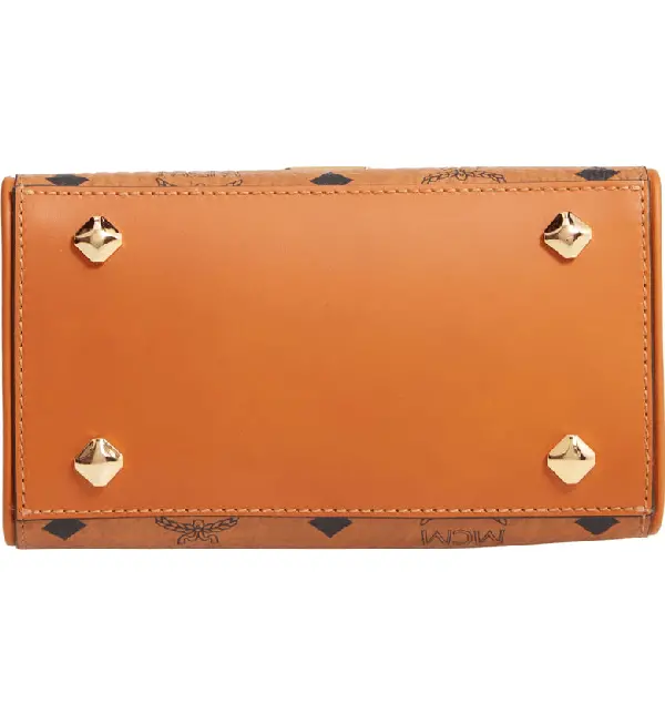 Túi MCM Mini Heritage Visetos Coated Canvas Satchel In Brown MWE6AVI63CO001 - Ảnh 3
