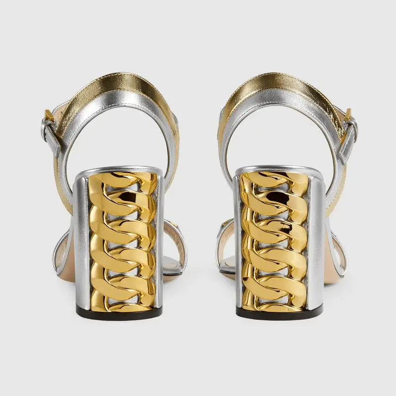 Giày Gucci Women's Sandal with Chain 655408-B8B20-8064 - Ảnh 4
