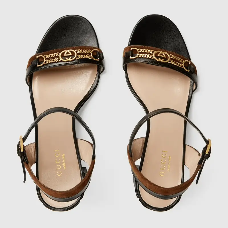 Giày Gucci Women's Sandal with Chain 655408-CA130-2275 - Ảnh 3