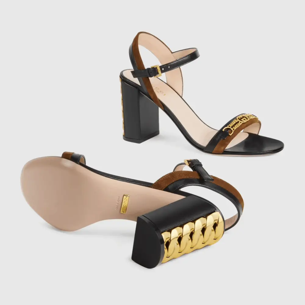 Giày Gucci Women's Sandal with Chain 655408-CA130-2275 - Ảnh 4