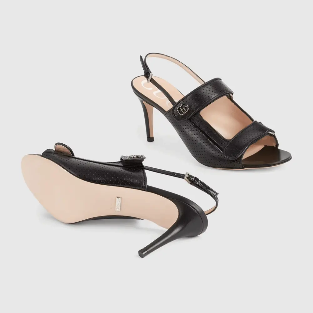 Giày Gucci Women's Sandal with Mini Double G 655415-04JT0-1000 - Ảnh 4