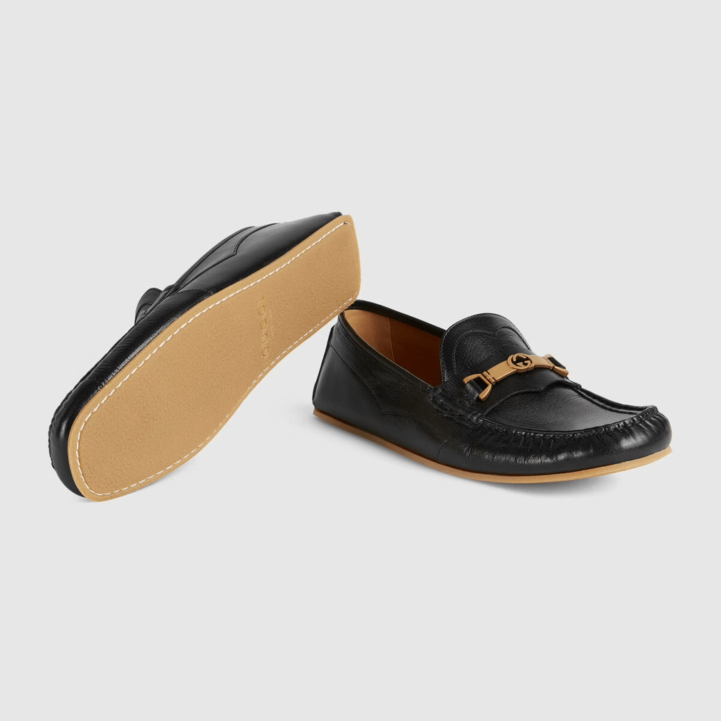Giày Gucci Men's Loafer with Interlocking G Horsebit 655519-1XO00-1000 - Ảnh 4