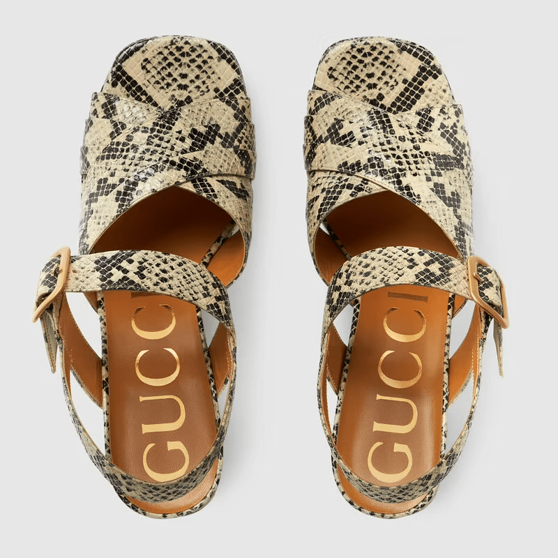 Giày Gucci Women's Python Print Sandal 656383-19Y00-9719 - Ảnh 3