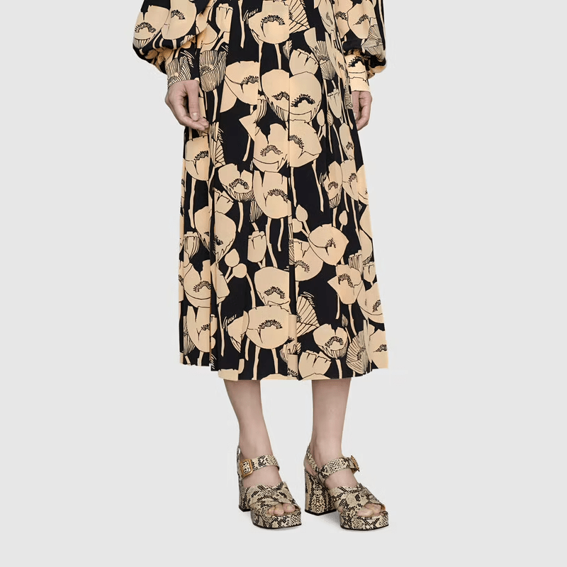 Giày Gucci Women's Python Print Sandal 656383-19Y00-9719 - Ảnh 5