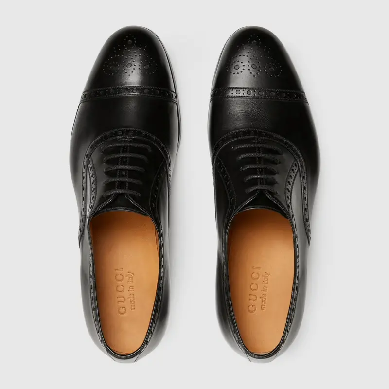 Giày Gucci Men's Shoe With Brogue Details 658215-1W600-1000 - Ảnh 3