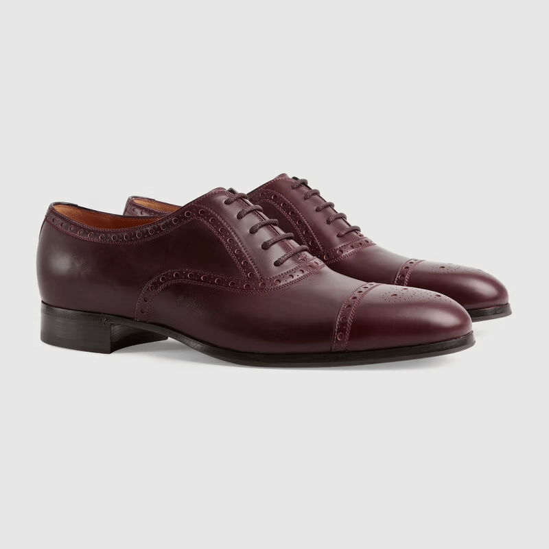 Giày Gucci Men's Shoe with Brogue Details 658215-1W600-6039 - Ảnh 2