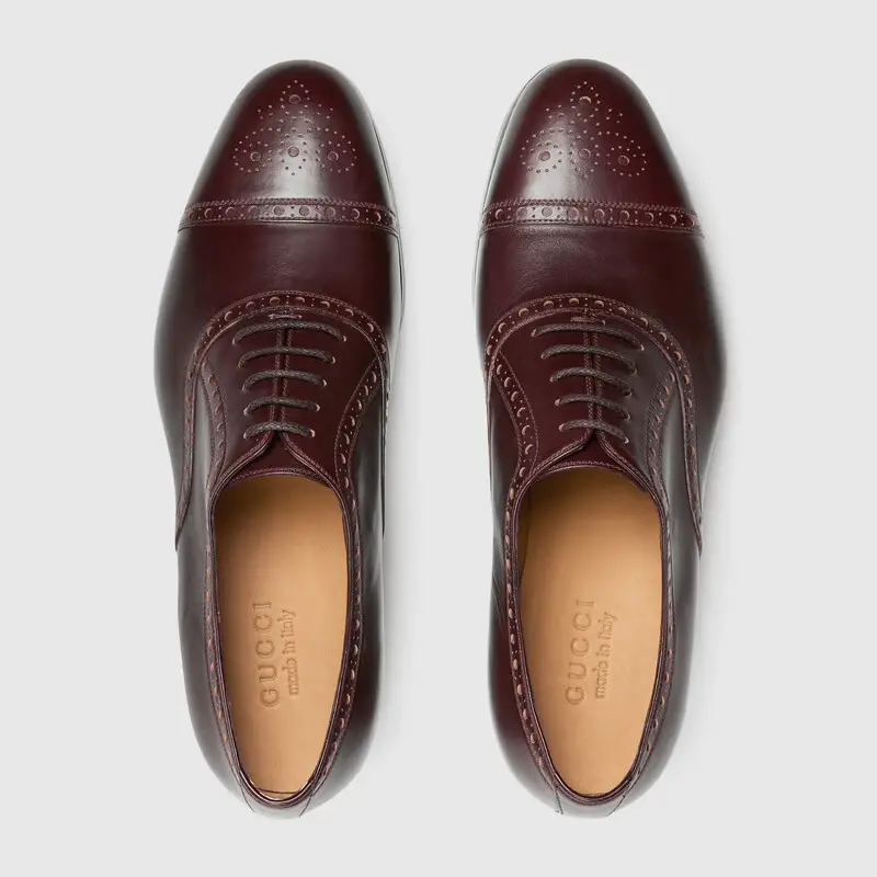 Giày Gucci Men's Shoe with Brogue Details 658215-1W600-6039 - Ảnh 3
