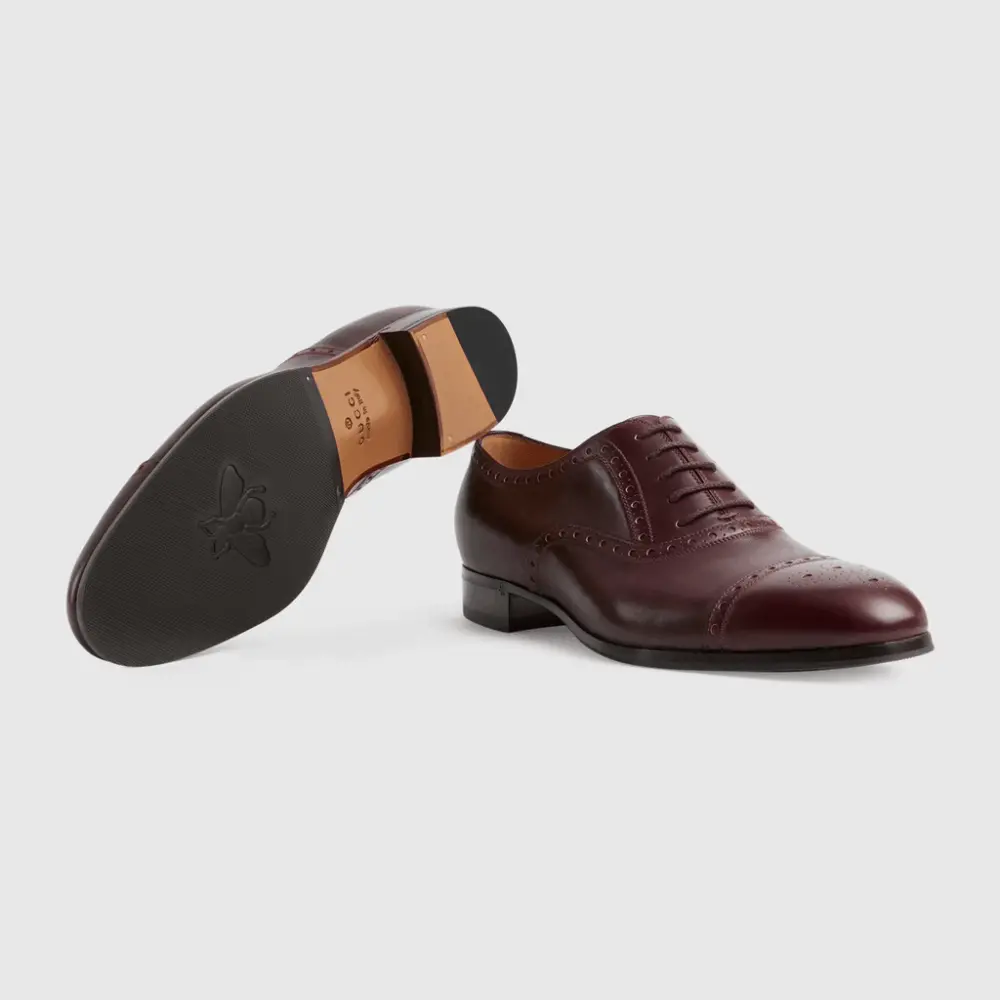Giày Gucci Men's Shoe with Brogue Details 658215-1W600-6039 - Ảnh 4