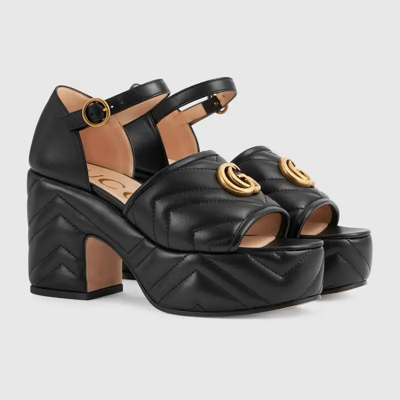 Alternative view of Giày Gucci Women's Matelassé Platform Sandal ‎658677-BKO60-1000