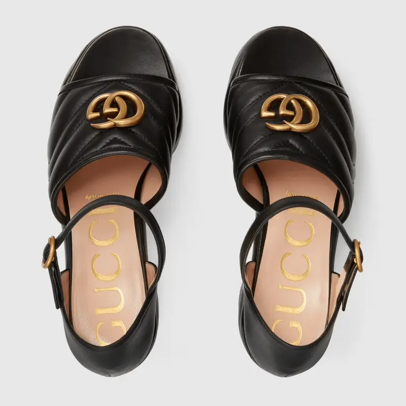 Giày Gucci Women's Matelassé Platform Sandal 658677-BKO60-1000 - Ảnh 3
