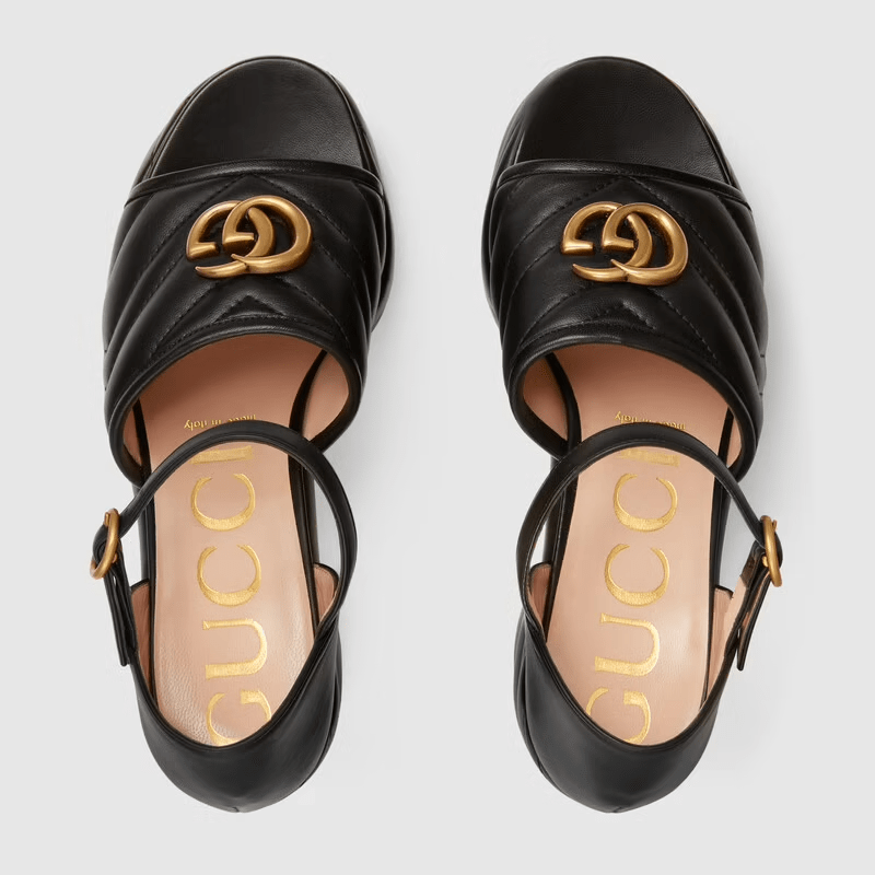 Giày Gucci Women's Matelassé Platform Sandal 658677-BKO60-1000 - Ảnh 3