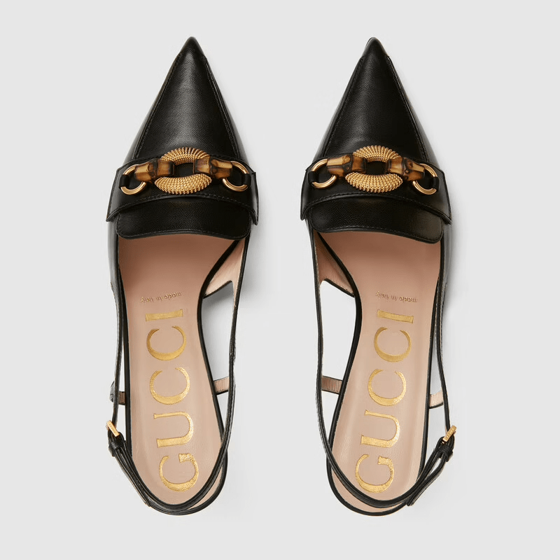 Giày Gucci Women's Pump with Bamboo Horsebit 658818-C9D00-1000 - Ảnh 3