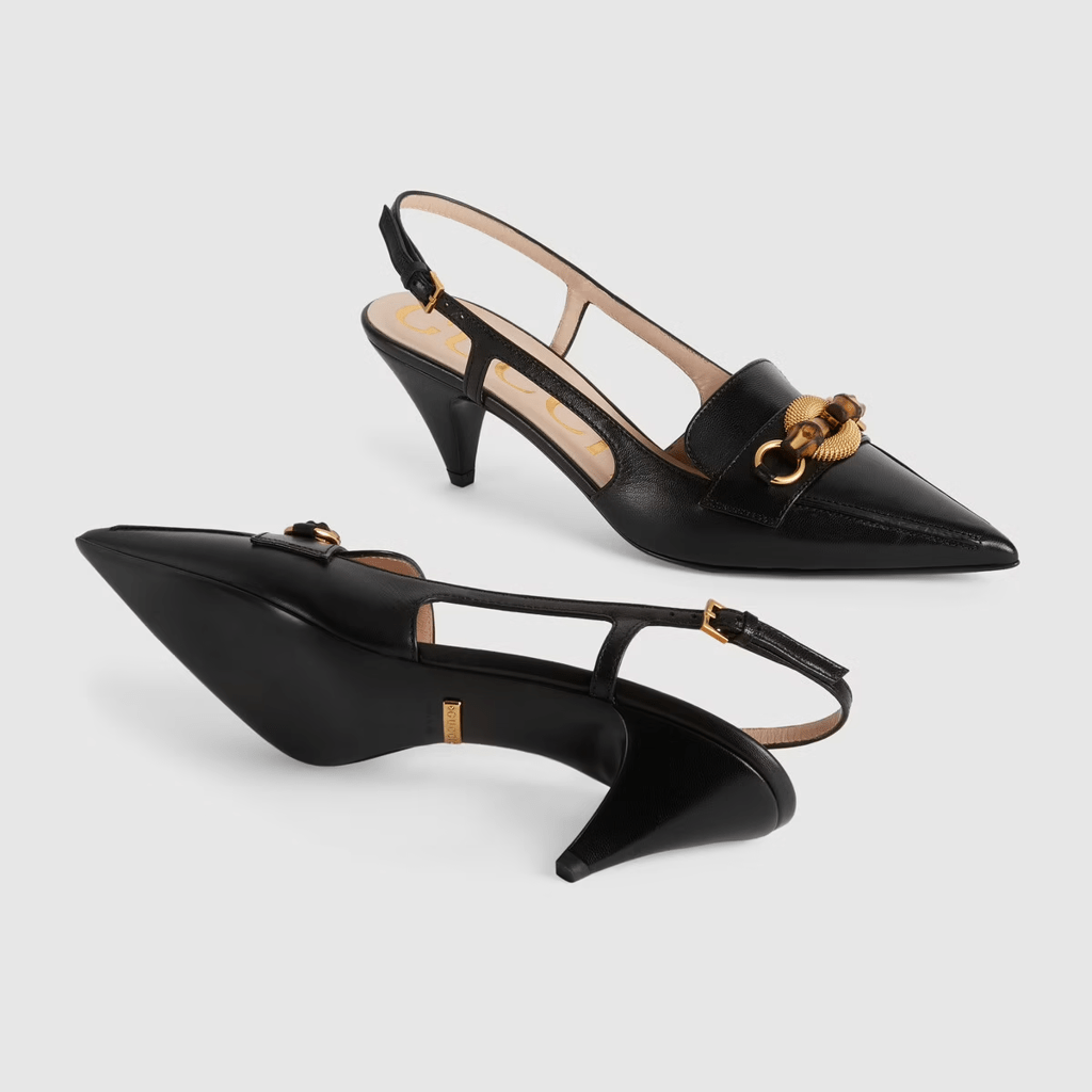 Giày Gucci Women's Pump with Bamboo Horsebit 658818-C9D00-1000 - Ảnh 5